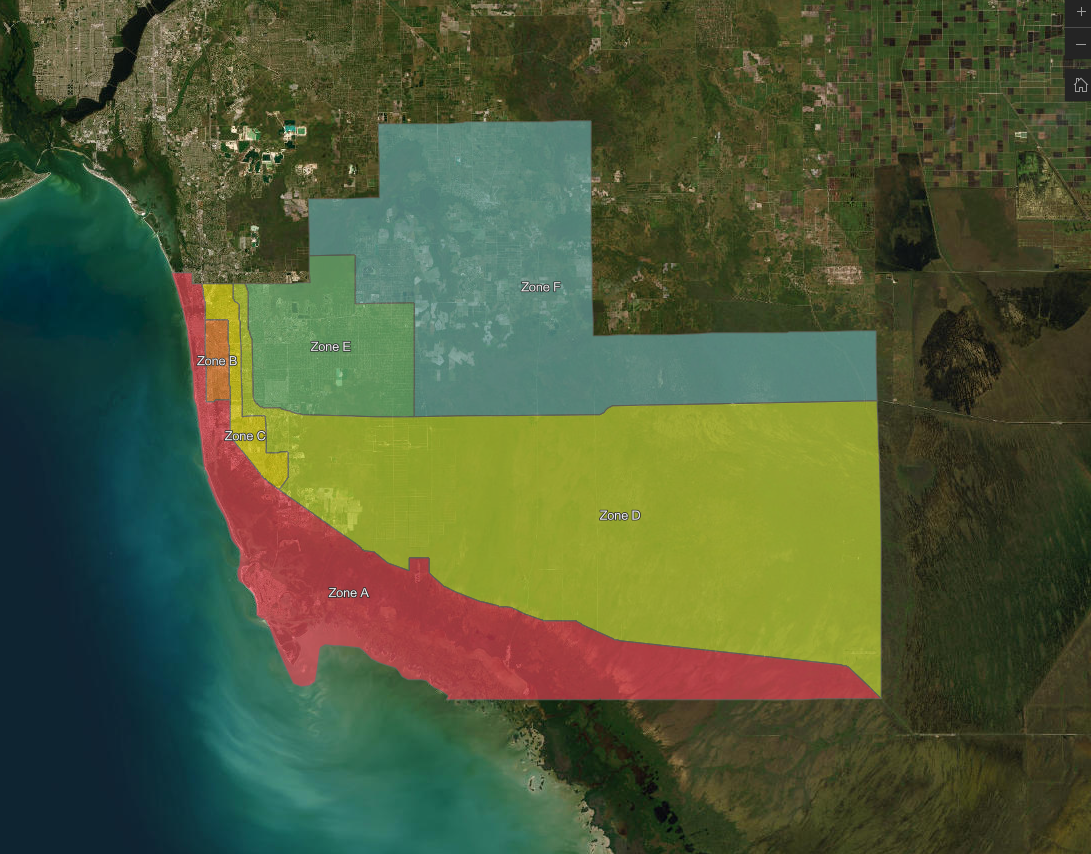 Collier County evacuation zone map